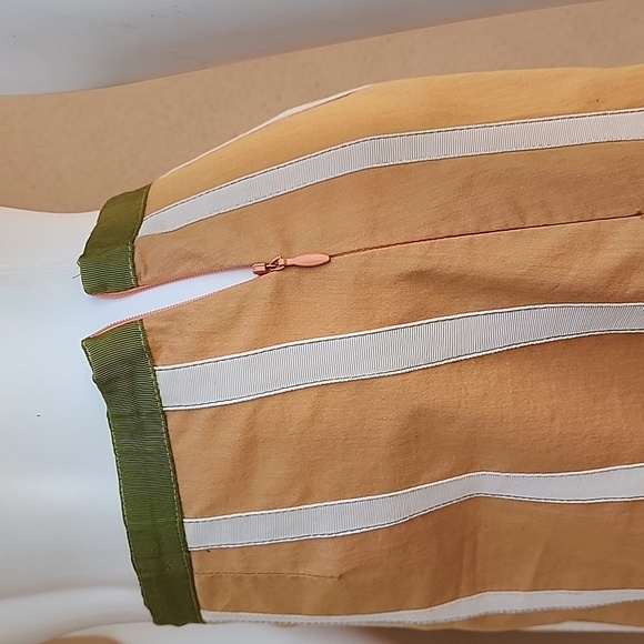 Neesh by DAR Anthro Skirt L Cottagecore Grosgrain Ribbon Layered Midi Tangerine - Picture 9 of 11